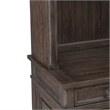 Pemberly Row Credenza and Hutch Home Office Desk Set with Lighting in Brown