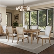Pemberly Row 7 Piece Rectangular Dining Table Set with Leaf in Brown