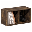 Pemberly Row 2-Cube Floating Shelves Standing Bookshelf in Amber Pine