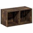 Pemberly Row 2-Cube Floating Shelves Standing Bookshelf in Amber Pine