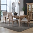 Pemberly Row 5 Piece Rectangular Dining Table Set with Leaf in Brown