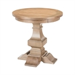 Pemberly Row Round End Table with Column Pedestal Base in Brown