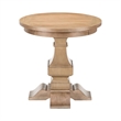 Pemberly Row Round End Table with Column Pedestal Base in Brown