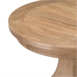 Pemberly Row Round End Table with Column Pedestal Base in Brown