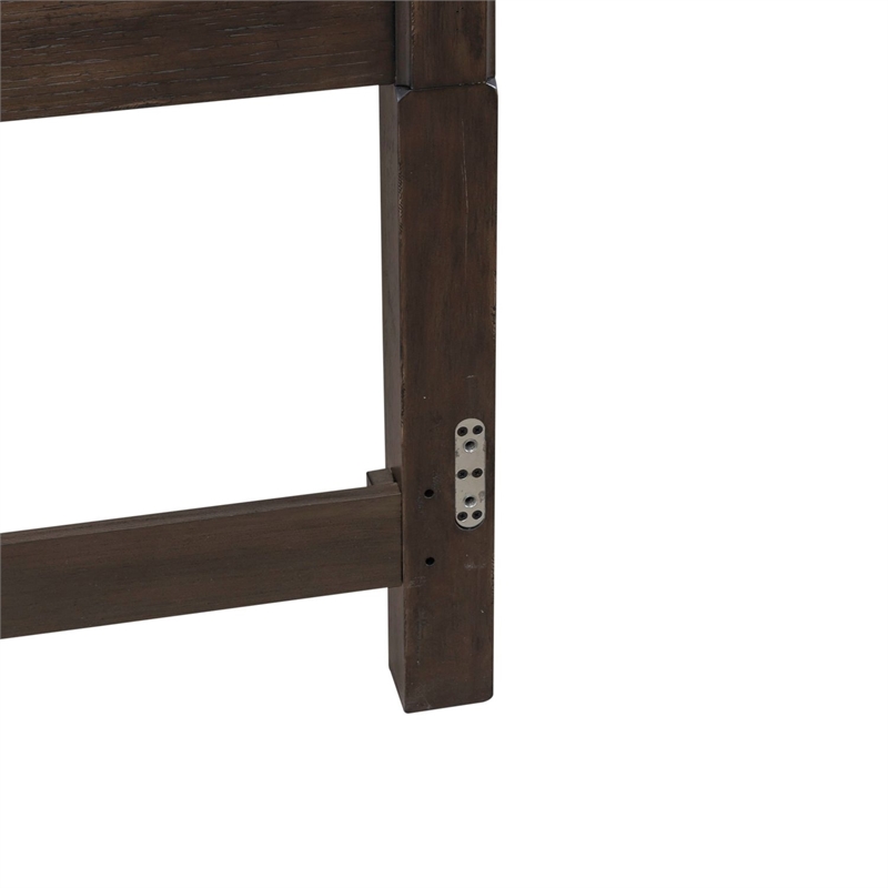 Pemberly Row California King Panel Bed with Crown Molding in Brown
