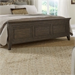 Pemberly Row California King Panel Bed with Crown Molding in Brown
