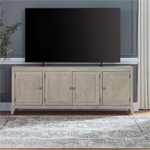 Pemberly Row 82 Inch TV Console with Bead Molding in Sanctuary White Finish
