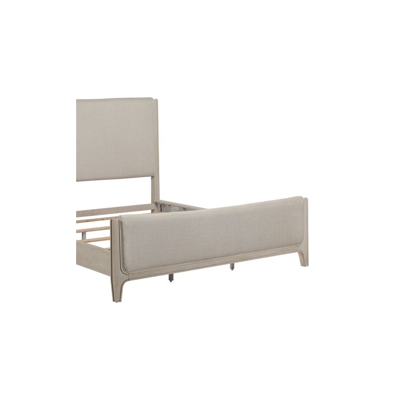 Pemberly Row California King Upholstered Bed Frame in Sanctuary White
