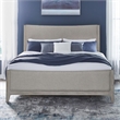 Pemberly Row California King Upholstered Bed Frame in Sanctuary White