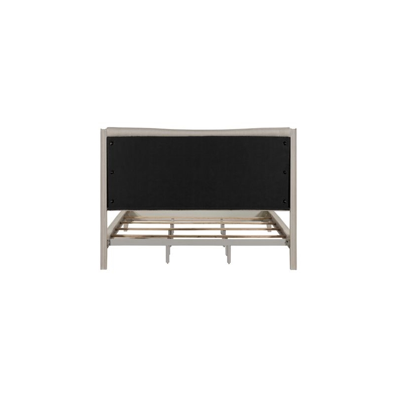 Pemberly Row King Upholstered Bed Frame with Scooped Crown in Sanctuary White