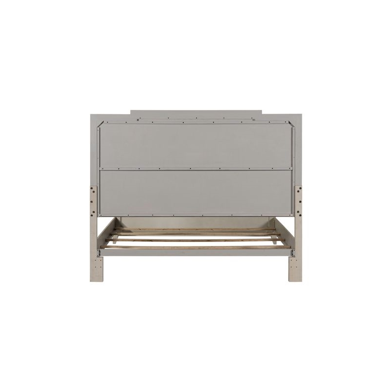 Pemberly Row King Upholstered Bed Frame with Scooped Crown in Sanctuary White