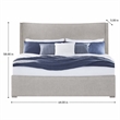 Pemberly Row Queen Upholstered Panel Bed Headboard in Sanctuary White