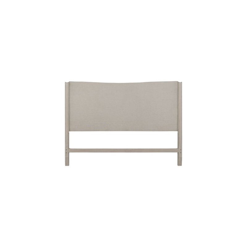 Pemberly Row Queen Upholstered Panel Bed Headboard in Sanctuary White