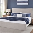 Pemberly Row Queen Upholstered Panel Bed Headboard in Sanctuary White