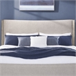 Pemberly Row Queen Upholstered Panel Bed Headboard in Sanctuary White