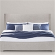 Pemberly Row Queen Upholstered Panel Bed Headboard in Sanctuary White
