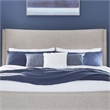 Pemberly Row Queen Upholstered Panel Bed Headboard in Sanctuary White
