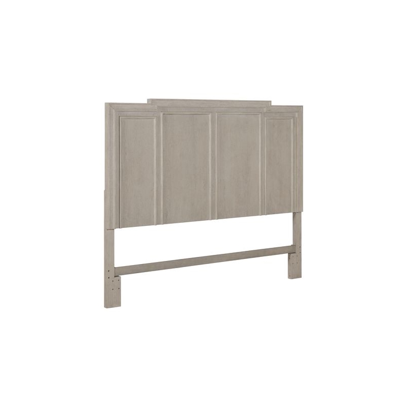Pemberly Row Queen Panel Bed Headboard with Crown Molding in Sanctuary White