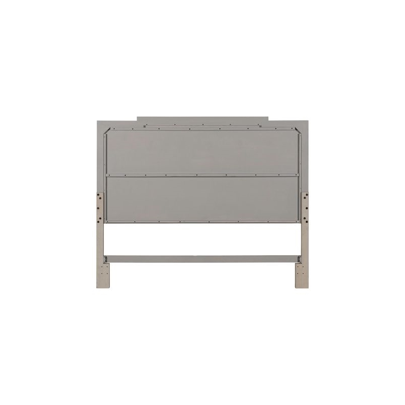 Pemberly Row Queen Panel Bed Headboard with Crown Molding in Sanctuary White