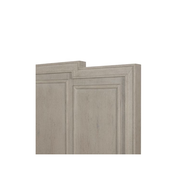 Pemberly Row King Panel Bed Frame with Crown Molding in Sanctuary White