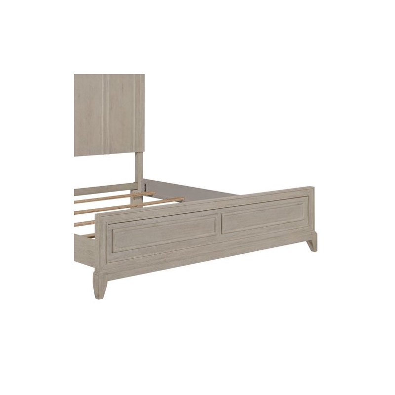Pemberly Row King Panel Bed Frame with Crown Molding in Sanctuary White