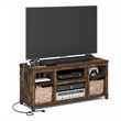 Pemberly Row 3-Tier TV Stand with Charging for TVs up to 55