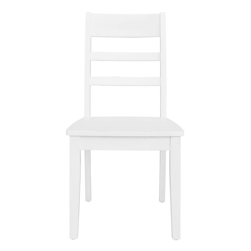 Pemberly Row 3 Piece Drop Leaf Table Set with Ladderback Chairs in White