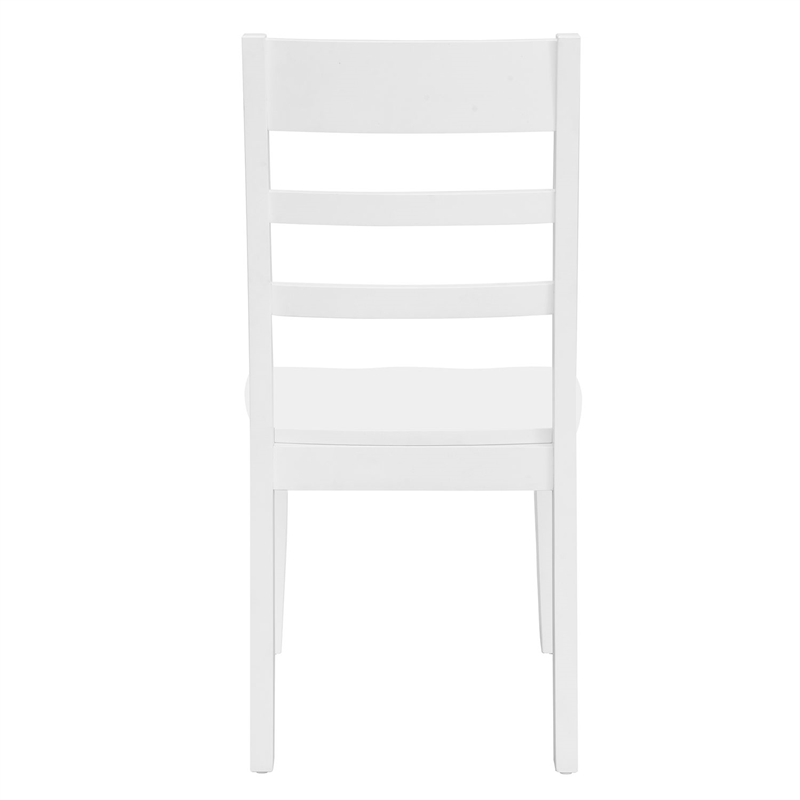 Pemberly Row 3 Piece Drop Leaf Table Set with Ladderback Chairs in White