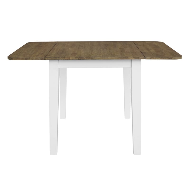 Pemberly Row 3 Piece Drop Leaf Table Set with Ladderback Chairs in White