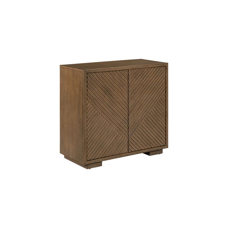 Pemberly Row 2 Door Accent Cabinet with Reeded Pattern in Brown