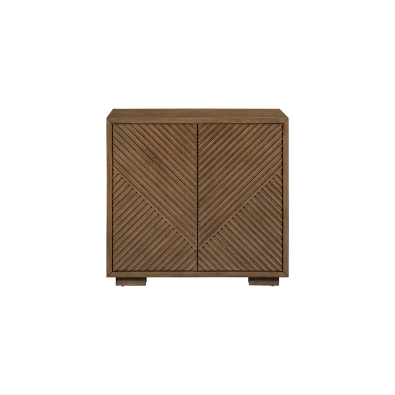 Pemberly Row 2 Door Accent Cabinet with Reeded Pattern in Brown