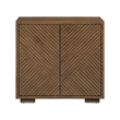 Pemberly Row 2 Door Accent Cabinet with Reeded Pattern in Brown