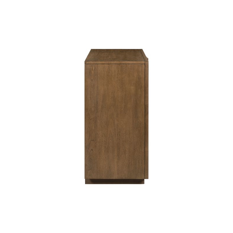 Pemberly Row 2 Door Accent Cabinet with Reeded Pattern in Brown