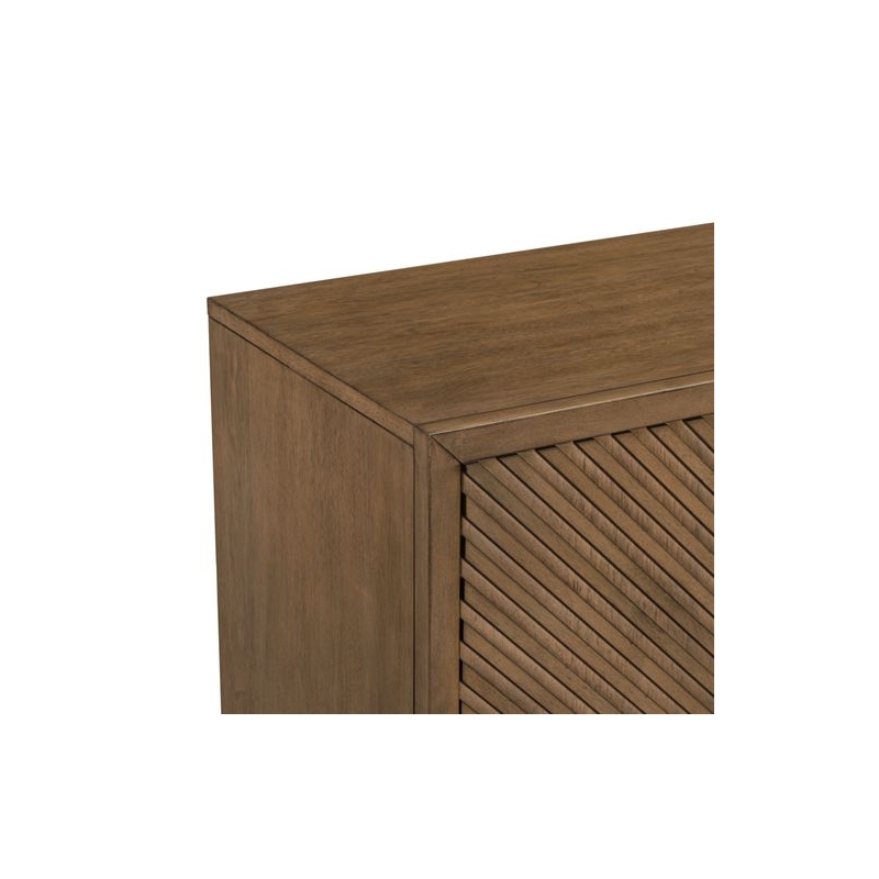 Pemberly Row 2 Door Accent Cabinet with Reeded Pattern in Brown