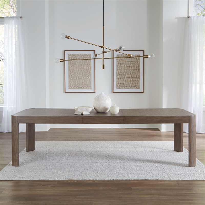 Pemberly Row Rectangular Dining Table with 24 Inch Leaf in Brown