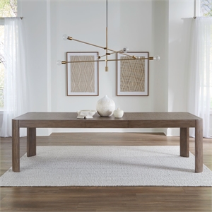 Pemberly Row Rectangular Dining Table with 24 Inch Leaf in Brown