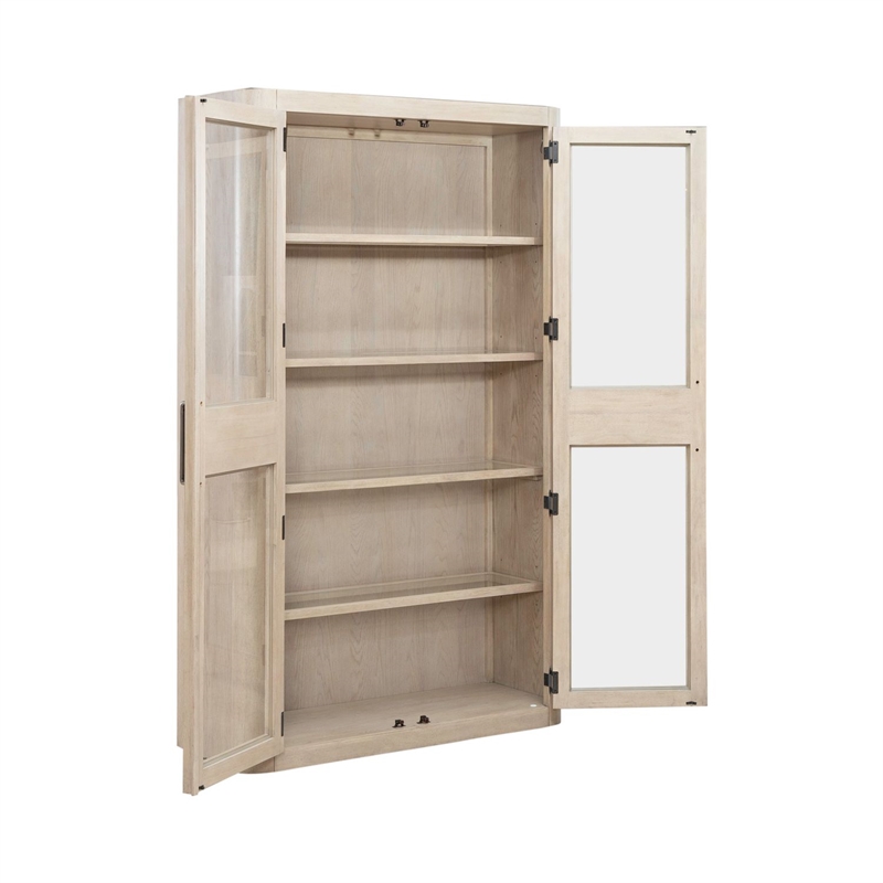 Pemberly Row Bunching Display Cabinet with LED Lighting in White