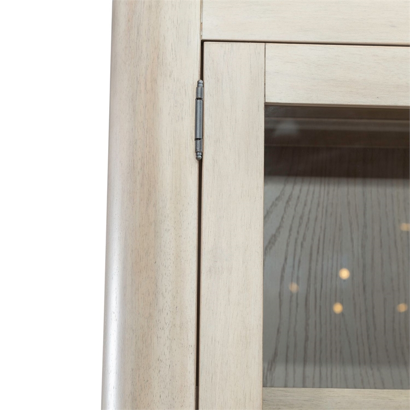 Pemberly Row Bunching Display Cabinet with LED Lighting in White