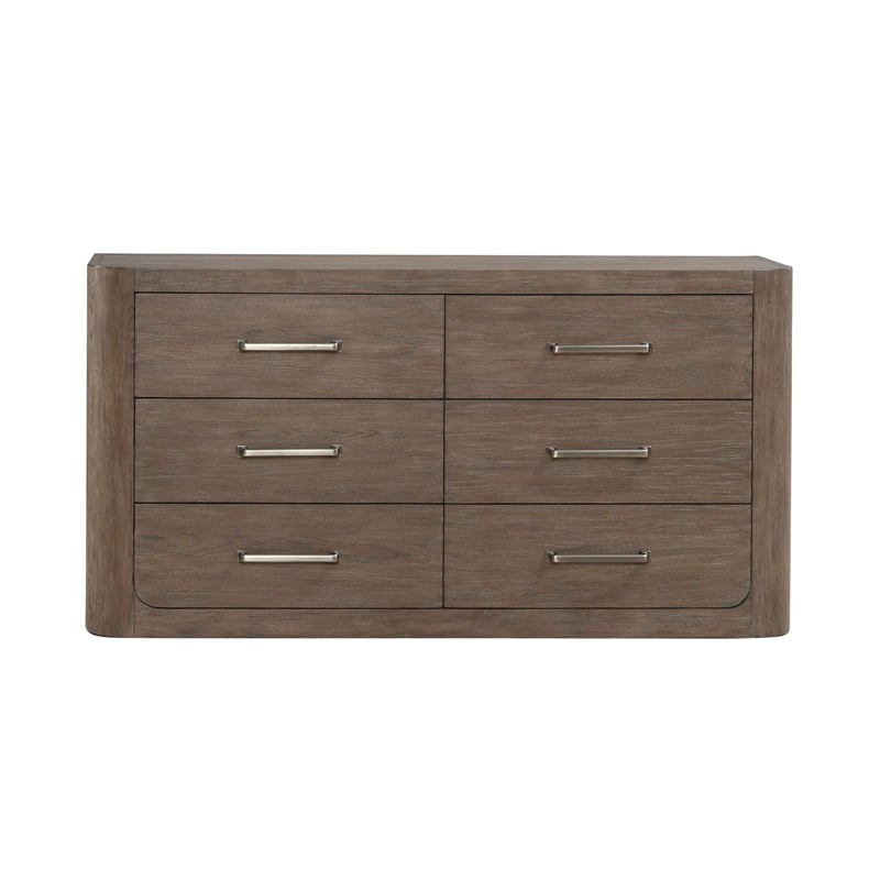 Pemberly Row 6-Drawer Bedroom Dresser with Cedar Lined Storage in Brown