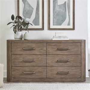 Pemberly Row 6-Drawer Bedroom Dresser with Cedar Lined Storage in Brown