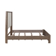 Pemberly Row Queen Shelter Bed Frame with Upholstered Panels in Brown