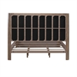 Pemberly Row Queen Shelter Bed Frame with Upholstered Panels in Brown