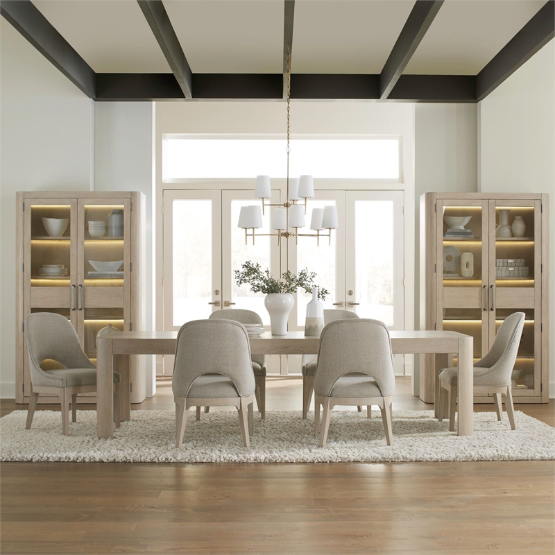 Pemberly Row 7 Piece Rectangular Dining Table Set with Leaf in White