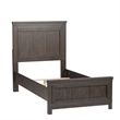 Pemberly Row Twin Panel Bed with Dresser and Beveled Mirror in Brown
