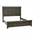Pemberly Row California King Panel Bed with Planked Headboard in Brown