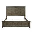 Pemberly Row California King Panel Bed with Planked Headboard in Brown