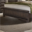 Pemberly Row California King Panel Bed with Planked Headboard in Brown