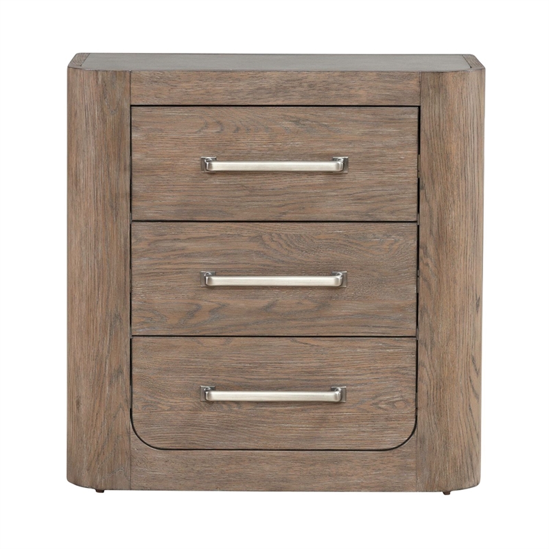 Pemberly Row Queen Shelter Bed Dresser Mirror Chest and Nightstand