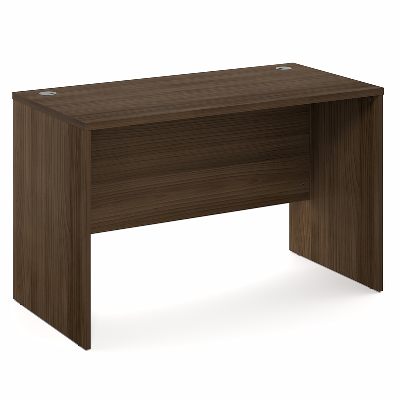 Pemberly Row 47 Inch Computer Desk with Cord Grommet in Modern Walnut