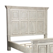 Pemberly Row King Panel Bed with Crown Molding and Block Feet in White Stone